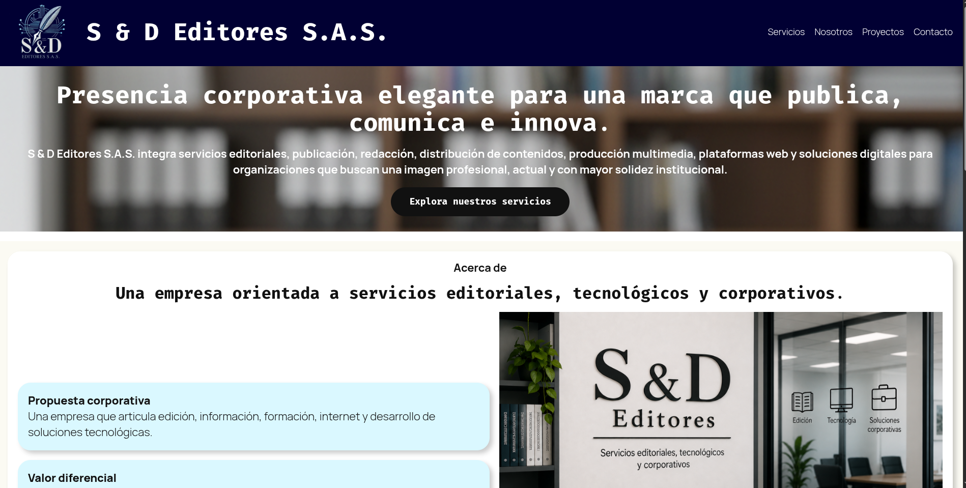 Página S & D Editores S.A.S.